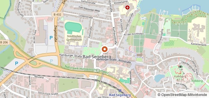Kartenausschnitt mit dem Startbereich von ews Volks- und Spendenlauf Bad Segeberg in Bad Segeberg