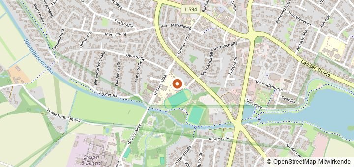 Kartenausschnitt mit dem Startbereich von Ibbenbürener Klippenlauf in Ibbenbüren