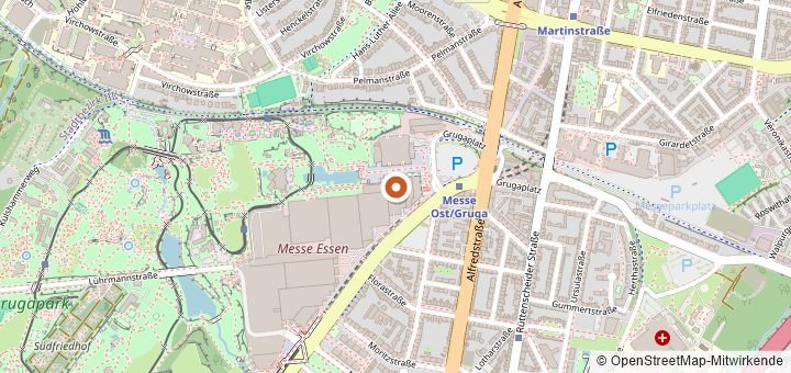 Kartenausschnitt mit dem Startbereich von Parkleuchten RUN in Essen